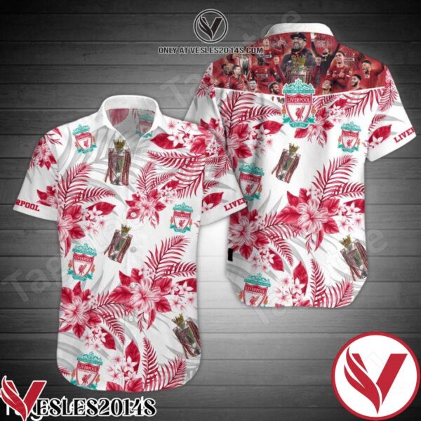 Liverpool Champions Red Hibiscus And Palm Leaves Hawaiian Shirt, Unique Gifts For Friends - Vesles2014S 1