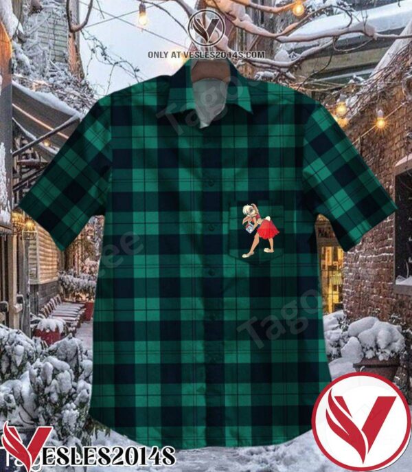 Lola Bunny Green And Black Plaid Hawaiian Shirt, Unique Gifts For Friends - Vesles2014S 1