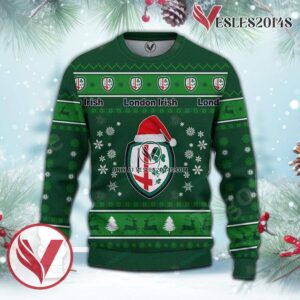London Irish Sport Ugly Christmas Sweater, Unique Gifts For Fans - Vesles2014aS 2