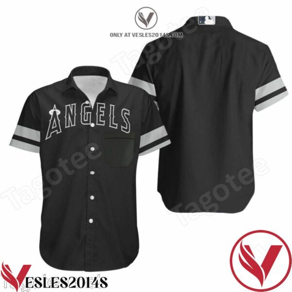 Los Angeles Angels Black Jersey Inspired Style Hawaiian Shirt, Unique Gifts For Friends - Vesles2014S 1