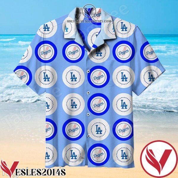 Los Angeles Dodgers Circle Logo Hawaiian Shirt, Unique Gifts For Friends - Vesles2014S 1