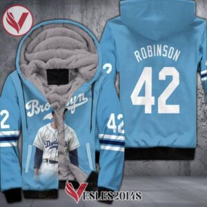 Los Angeles Dodgers Jackie Robinson 42 Brooklyn Alternate Player Light Blue 3D Fleece Hoodie, Best Outfit For Fans Sport - Vesles2014S 1