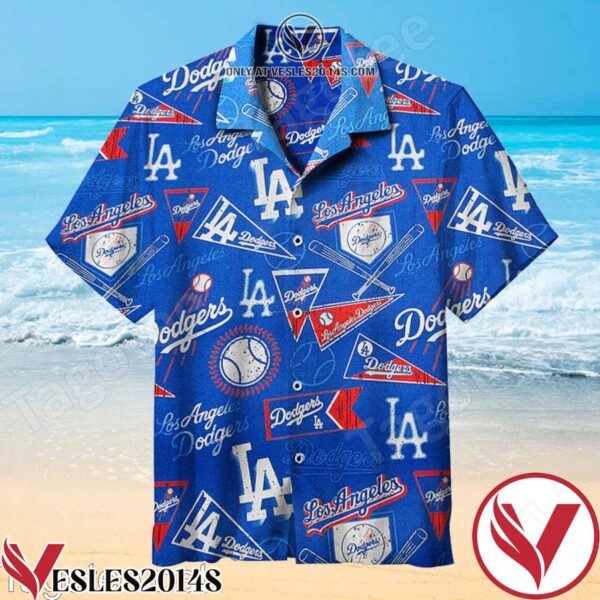 Los Angeles Dodgers Logo And Symbol Blue Hawaiian Shirt, Unique Gifts For Friends - Vesles2014S 1