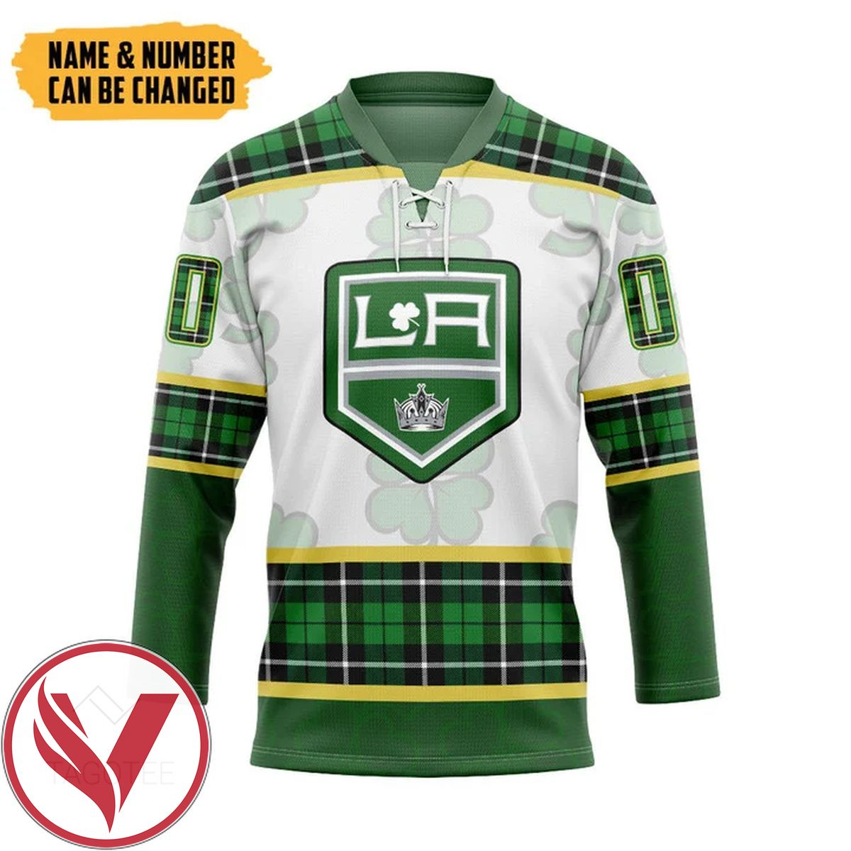 Los Angeles Kings St Patrick Day Custom Name Custom Number Hockey Jersey, Trending Gifts For Fans - Vesles2014s