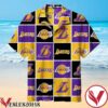 Los Angeles Lakers Yellow Purple And Black Squares Hawaiian Shirt, Unique Gifts For Friends - Vesles2014S 1