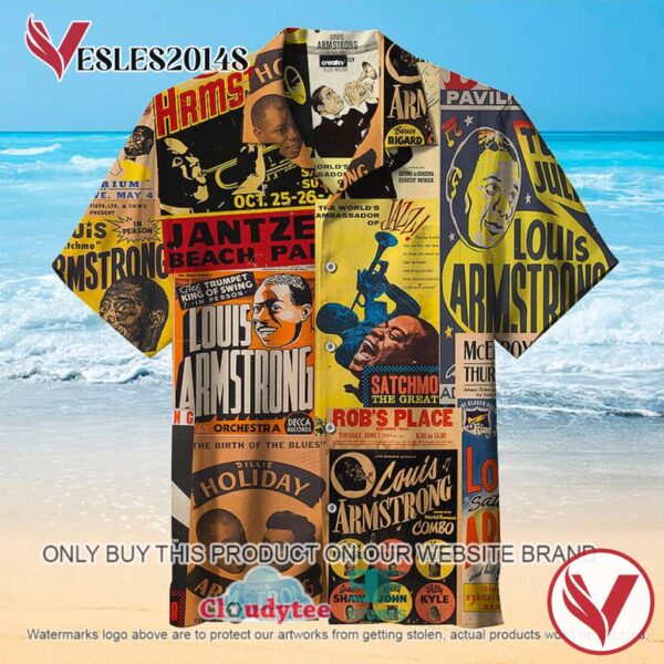 Louis Armstrong Albums Hawaiian Shirt, Best Gift For Music Lovers Vesles2014S