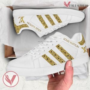 Louis Vuitton Logo Print Stan Smith Shoes, Unique Sneaker For Fans - Vesles2014s