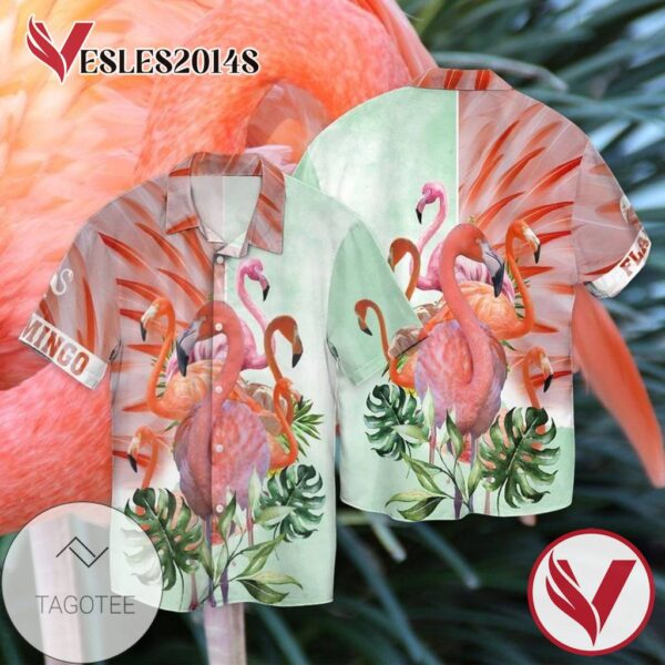 Love Flamingo 2 For Men And Women Graphic Print Short Sleeve Hawaiian Casual Shirt Vesles2014S 1