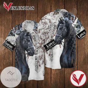 Love Horses For men And Women Graphic Print Short Sleeve Hawaiian Casual Shirt Vesles2014S 1