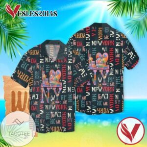 Love Newyork For Men And Women Graphic Print Short Sleeve Hawaiian Casual Shirt Vesles2014S