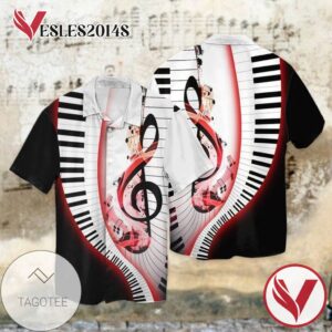 Love Piano For Men And Women Graphic Print Short Sleeve Hawaiian Casual Shirt Vesles2014S 1
