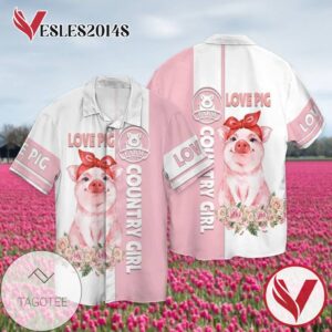 Love Pig Country Girl For Men And Women Graphic Print Short Sleeve Hawaiian Casual Shirt Vesles2014S 1