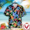 Lovely Stitch Disney Cartoon Graphics Pineapple Black Hawaiian Shirt And Short, Unique Gifts For Friends - Vesles2014S 1