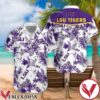 Lsu Tigers Purple Tropical Pattern White Hawaiian Shirt, Unique Gifts For Friends - Vesles2014S 1