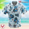Lucario Pattern Pokemon Hawaiian Button Up Shirt, Perfect Gifts For Anime Lovers - Vesles2014S