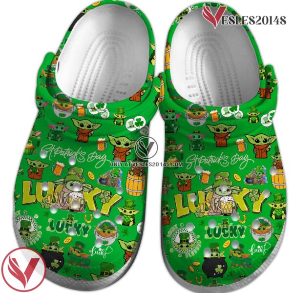 Lucky Baby Yoda Saint Patrick’s Day Crocs Crocband Clogs Shoes Comfortable For Men Women and Kids, Unique Gift From  Vesles2014S 2