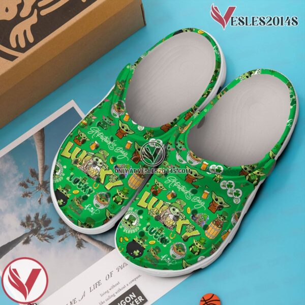 Lucky Baby Yoda Saint Patrick’s Day Crocs Crocband Clogs Shoes Comfortable For Men Women and Kids, Unique Gift From  Vesles2014S 3