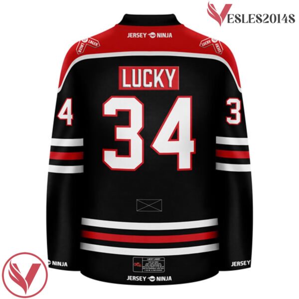 Lucky Lager Alternate Black Hockey Jersey - Vesles2014S 3