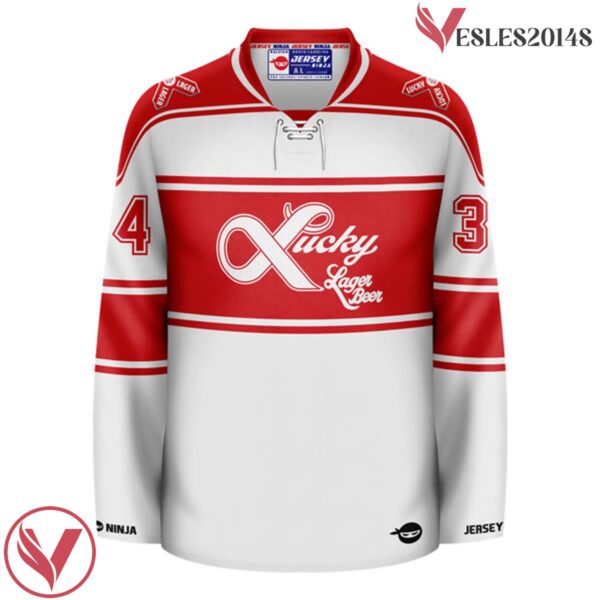 Lucky Lager Primary Whiteout Hockey Jersey - Vesles2014S 2