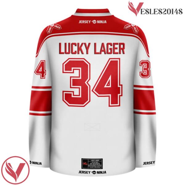 Lucky Lager Primary Whiteout Hockey Jersey - Vesles2014S 3