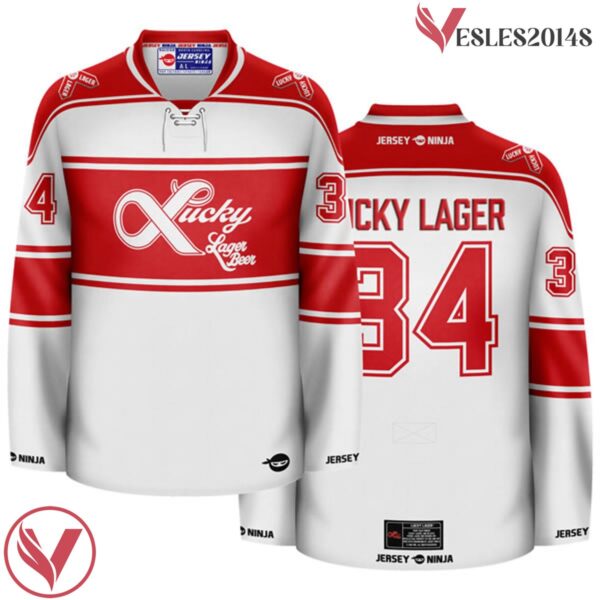 Lucky Lager Primary Whiteout Hockey Jersey - Vesles2014S
