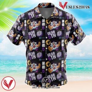 Luffy Gear 5 Sun God Nika V2 One Piece Hawaiian Button Up Shirt, Perfect Gifts For Anime Lovers - Vesles2014S
