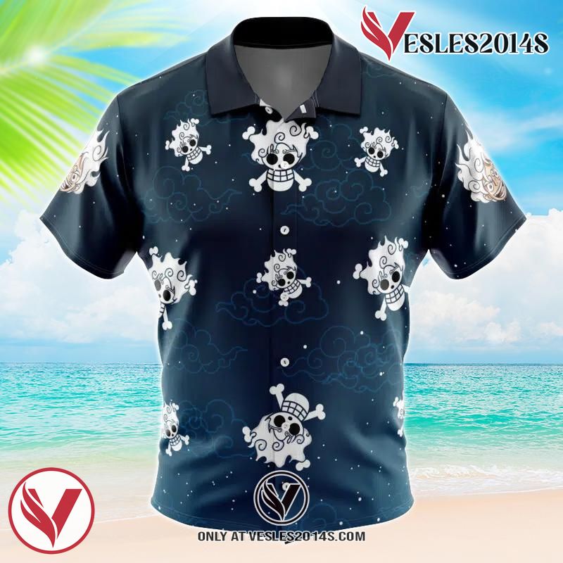Luffy Gear 5th v2 One Piece Hawaiian Button Up Shirt, Perfect Gifts For Anime Lovers - Vesles2014S 1