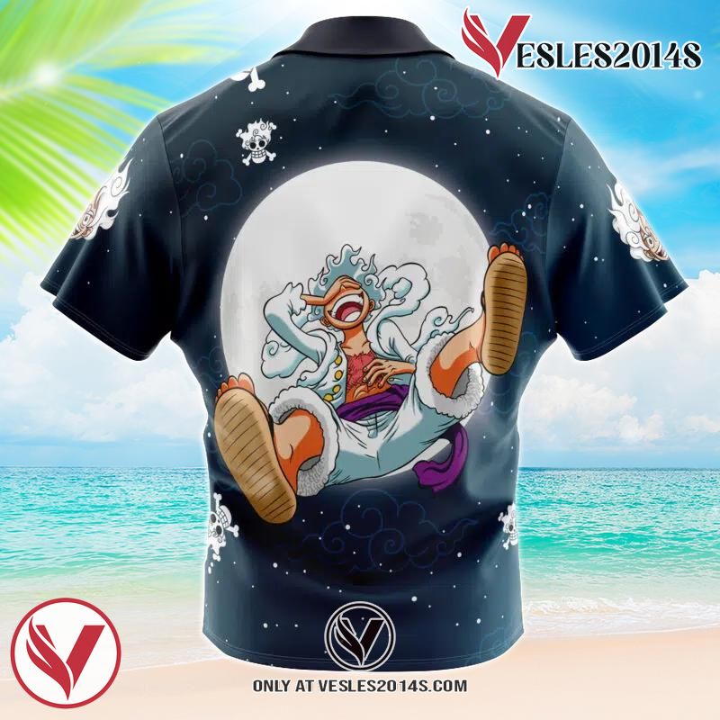 Luffy Gear 5th v2 One Piece Hawaiian Button Up Shirt, Perfect Gifts For Anime Lovers - Vesles2014S