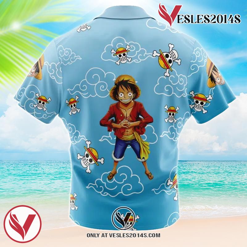 Luffy Pattern One Piece Hawaiian Button Up Shirt, Perfect Gifts For Anime Lovers - Vesles2014S 1