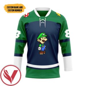 Luigi Sports Custom Name Custom Number Hockey Jersey, Trending Gifts For Fans - Vesles2014s 1