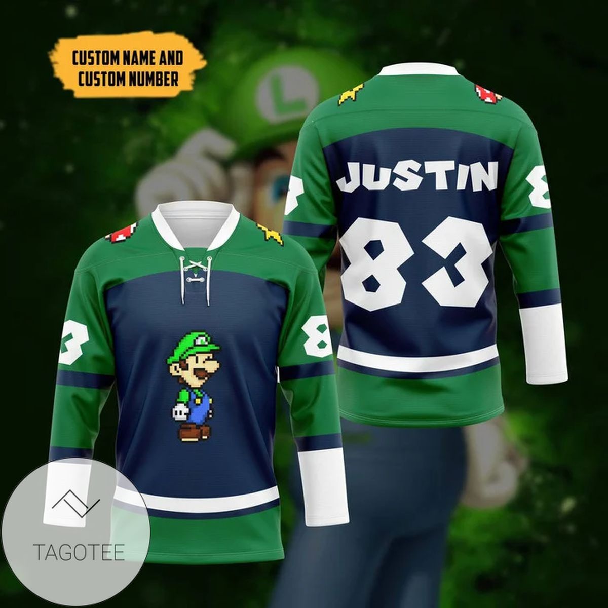 Luigi Sports Custom Name Custom Number Hockey Jersey, Trending Gifts For Fans - Vesles2014s 4