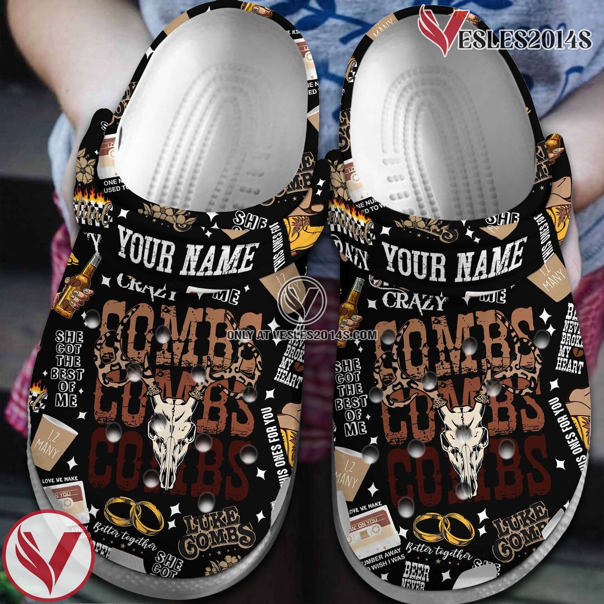 Luke Combs Singer Music Crocs Crocband Clogs Shoes, Unique Gifts For Fans Style 9 - Vesles2014S