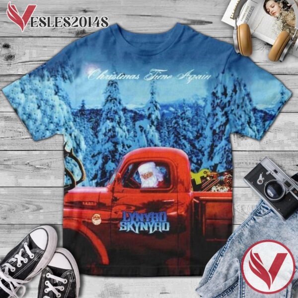 Lynyrd Skynyrd Christmas Time Again Album Cover Shirt, Perfect Gifts For Music Lovers - Vesles2014S