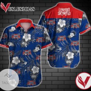 Lynyrd Skynyrd Hawaiian Graphic Print Short Sleeve Hawaiian Casual Shirt Vesles2014S