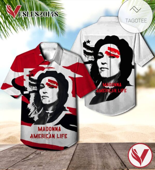 Madonna American Life Album Cover Hawaiian Shirt, Best Gift For Music Lovers Vesles2014S