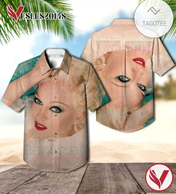 Madonna Bedtime Stories Album Cover Hawaiian Shirt, Best Gift For Music Lovers Vesles2014S