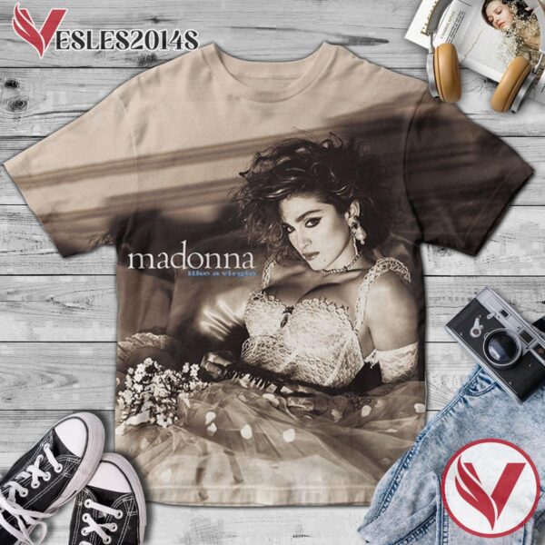 Madonna Like A Virgin Album Cover Shirt, Perfect Gifts For Music Lovers - Vesles2014S