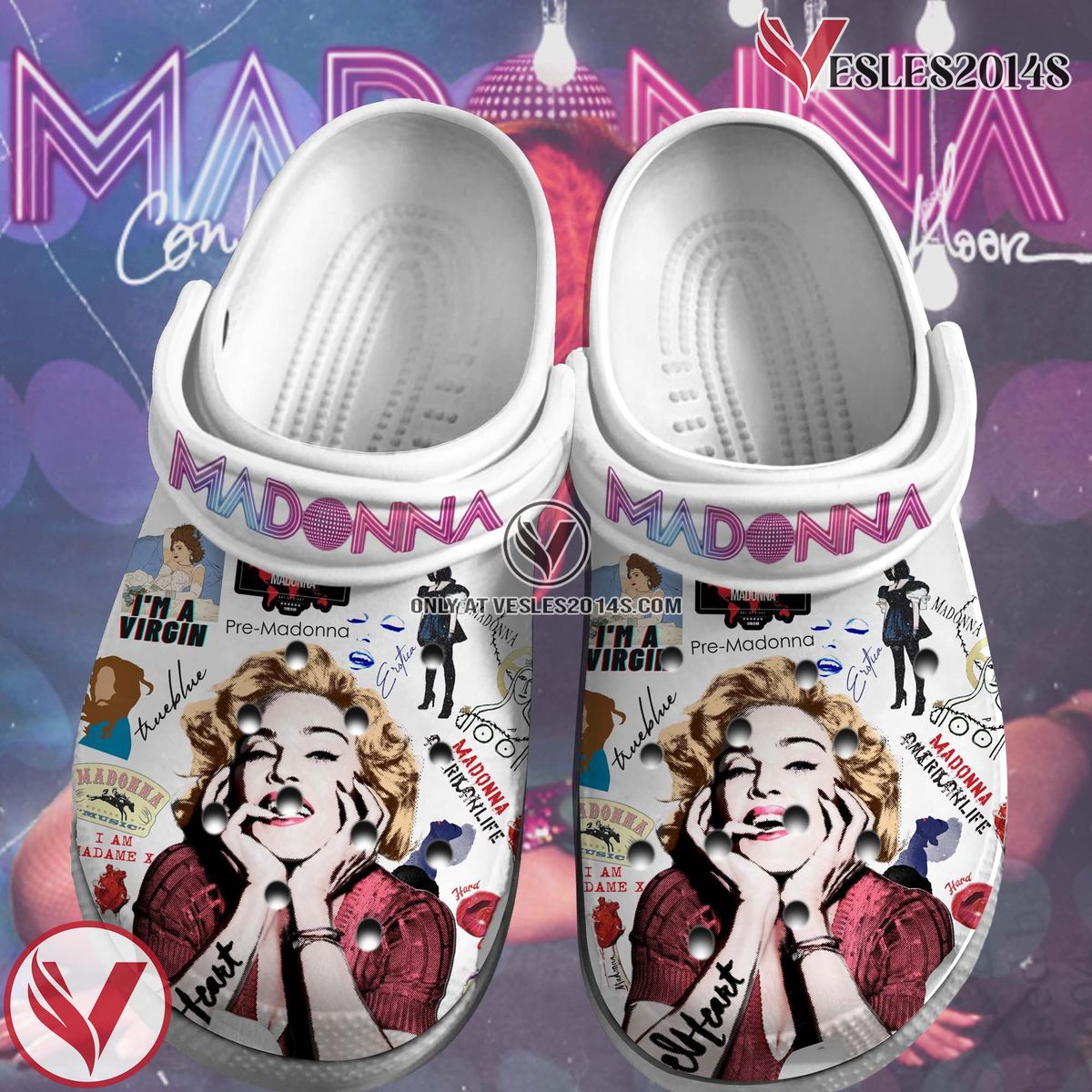 Madonna Singer Music Crocs Crocband Clogs Shoes, Unique Gifts For Fans Style 3 - Vesles2014S