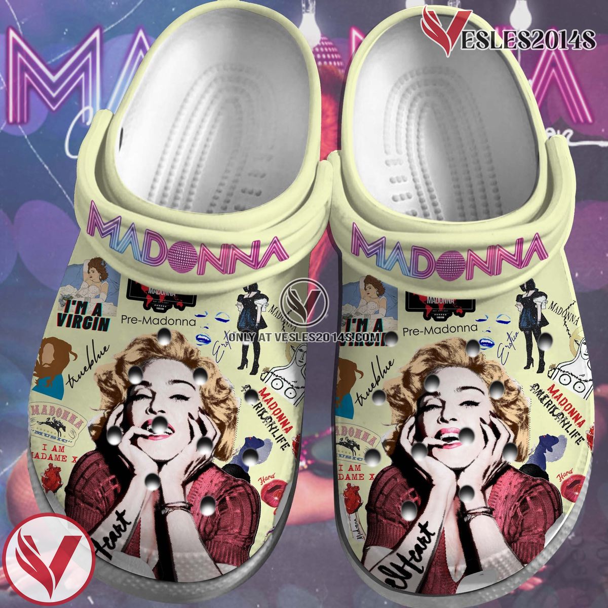 Madonna Singer Music Crocs Crocband Clogs Shoes, Unique Gifts For Fans Style 4 - Vesles2014S