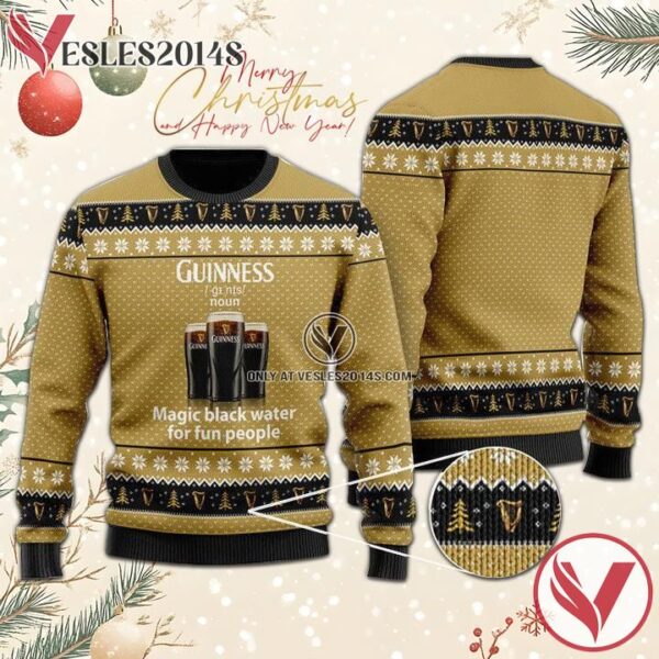 Magic Black Water Guinness Christmas Sweater, Unique Winter Outfits For Fans - Vesles2014S  1