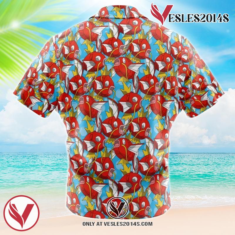 Magikarp Pokemon Hawaiian Button Up Shirt, Perfect Gifts For Anime Lovers - Vesles2014S 1