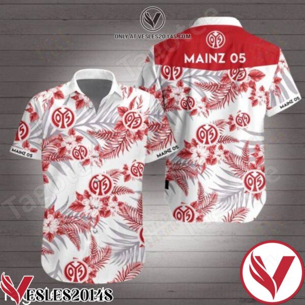 Mainz 05 Red Tropical Floral White Hawaiian Shirt, Unique Gifts For Friends - Vesles2014S 1