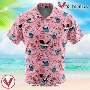 Majin Boo Dragon Ball Z Hawaiian Button Up Shirt, Perfect Gifts For Anime Lovers - Vesles2014S