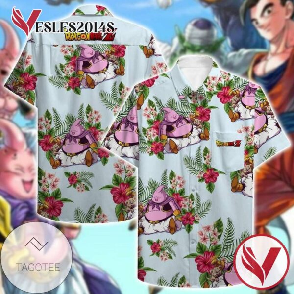 Majin Buu Dragon Ball Z Hawaiian Graphic Print Short Sleeve Hawaiian Casual Shirt Vesles2014S 1