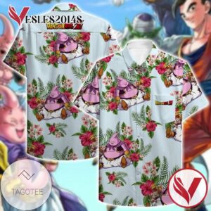 Majin Buu Dragon Ball Z Hawaiian Graphic Print Short Sleeve Hawaiian Casual Shirt Vesles2014S