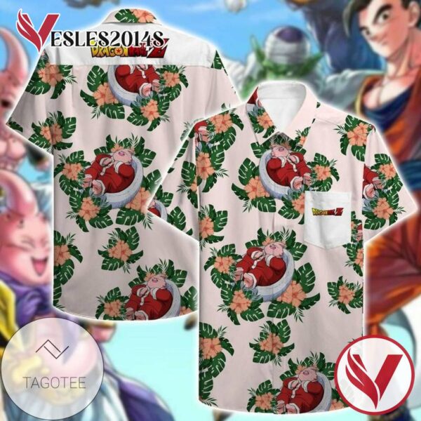 Majin Buu Dragon Ball Z ver2 Hawaiian Graphic Print Short Sleeve Hawaiian Casual Shirt Vesles2014S