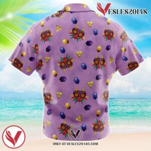Majora’s Mask Zelda Hawaiian Button Up Shirt, Perfect Gifts For Anime Lovers - Vesles2014S T6o 1