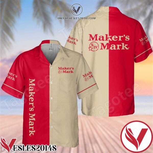 Maker’s Mark Bourbon Red & Beige Hawaiian Shirt And Short, Unique Gifts For Friends - Vesles2014S 1
