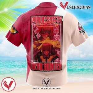 Makima Chainsaw Man Hawaiian Button Up Shirt, Perfect Gifts For Anime Lovers - Vesles2014S soL 1