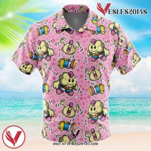 Mallow Mario Bros Hawaiian Button Up Shirt, Perfect Gifts For Anime Lovers - Vesles2014S